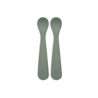 Afbeelding van Jollein Lepeltje Siliconen Ash Green 2 stuks