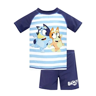 Afbeelding van Bluey jongenszwemkleding I Kinderbadpak 2 delig Zwemset voor strand en zwembad Blauw 110