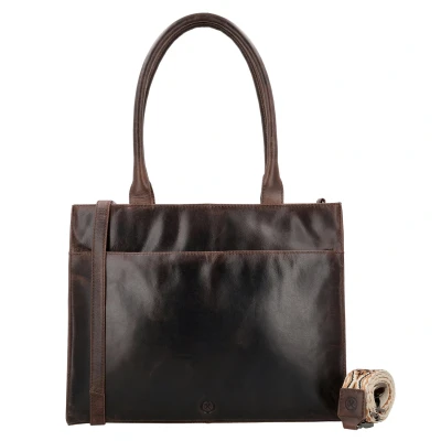 Afbeelding van Hide &amp; Stitches Next Navajo Laptoptas 15,6 inch (34.5x19.4 cm) Donkerbruin 100% Leer