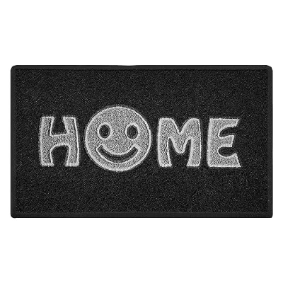 Afbeelding van Nicoman Smiley Face Home Deurmat Welkom Barrière Vuil Trapper Vloermat Patio Tuin Serre DeurmatIndoor Outdoor Smile Matt75x44cm (Zwart met Grijs)