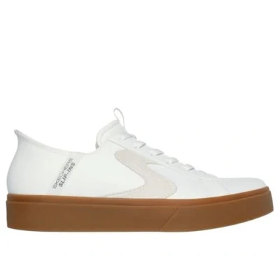Afbeelding van Skechers Heren Handsfree Slip ins Eden Lx Strando Sneaker, Witte Duraleather Natuurlijke Trim, 44 EU