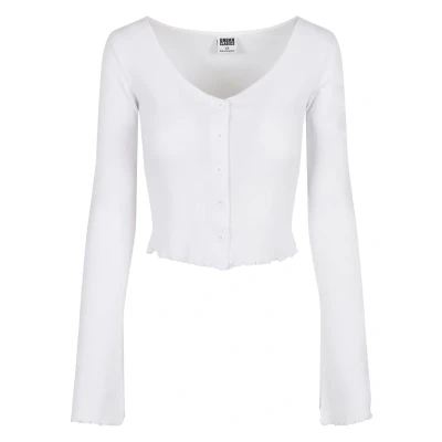 Afbeelding van Urban Classics Cropped RIB Longsleeve, Dames, Maat: 3XL, White
