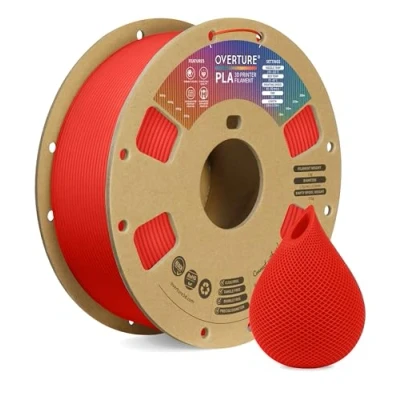 Afbeelding van OVERTURE Filament PLA 1,75 mm verbruik, 3D printer filament, 1 kg spoel, maatnauwkeurigheid +/ 0,03 mm, rood