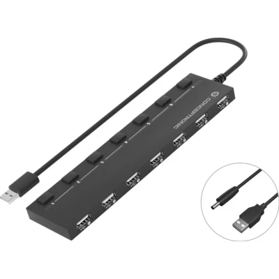 Afbeelding van Conceptronic HUBBIES08B USB hub 7 Port 2.0/ 7x2.0/ extra zonder voeding/zwart