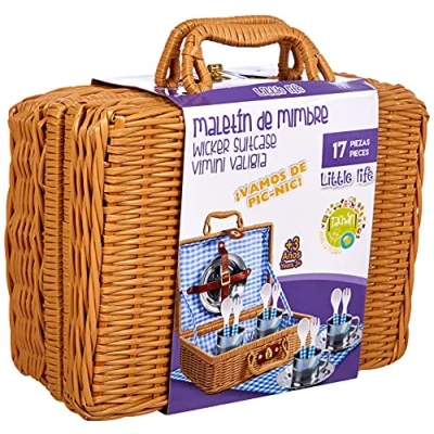 Afbeelding van Speelgoed Picknickmand voor Kinderen Tachan Complete Rieten Picknickset Ook om Echt te Gebruiken