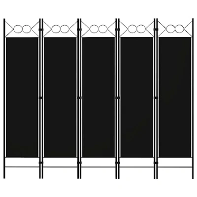 Afbeelding van vidaXL Kamerscherm met 5 panelen 200x180 cm zwart
