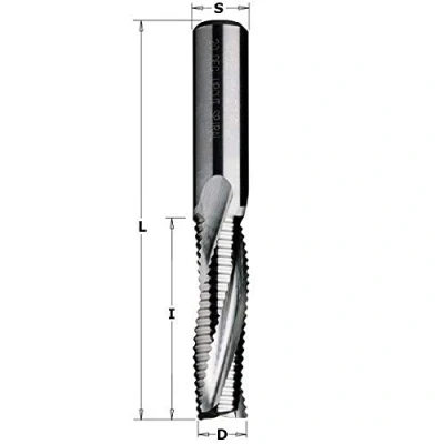 Afbeelding van CMT schrobfrees Ø8x42/90mm. z=3, s=Ø8, Rechts, Positief