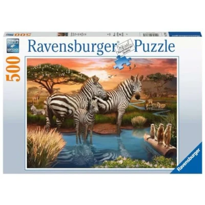 Afbeelding van Puzzel Zebra&quot;;s bij de Drinkplaats, 500st.