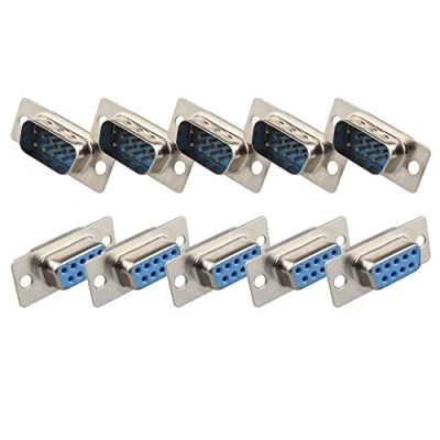 Afbeelding van Futheda 5 Stks Vrouwelijke en Mannelijke Computer DB9 Connector Adapter Soldeer Type 9 Pin D SUB Connectors
