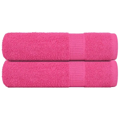Afbeelding van vidaXL Handdoeken 2 st 50x100 cm 360 g/m² 100% katoen roze