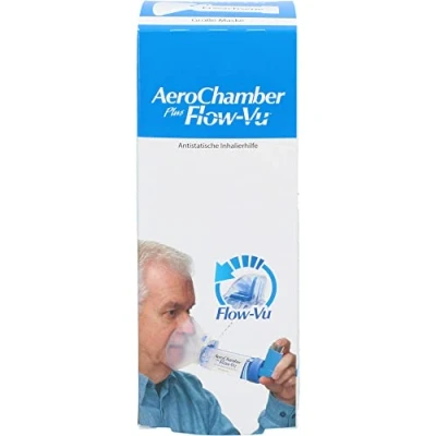 Afbeelding van AeroChamber plus Flow Vu mit Maske für Erwachsene und Kinder ab 5 Jahren, 1 st. Inademhalingshulpmiddel