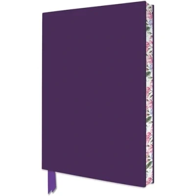 Afbeelding van Purple Artisan Notebook (Flame Tree Journals): Unser hochwertiges, liniertes Blankbook mit Softcovereinband aus Kunstleder und farbigem, künstlerisch gestaltetem Buchschnitt
