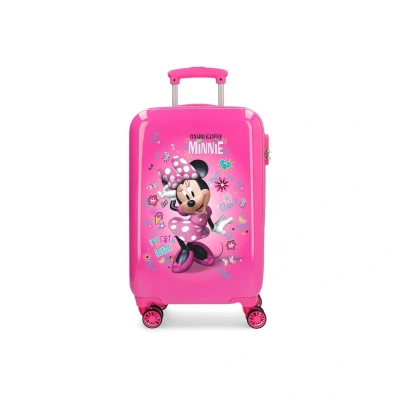 Afbeelding van Disney Minnie stickers cabinekoffer, Roze, 34 x 55 20 cm, ABS kunststof, combinatiesluiting, 32 l, 2,5 kg, 4 dubbele wielen, handbagage, Kinderbagage