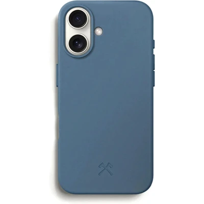 Afbeelding van Woodcessories Bio magnetische hoes compatibel met iPhone 16 blauw duurzaam, bioafbreekbaar BioCase magneet (blauw)