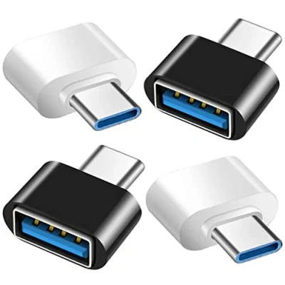 Afbeelding van USB C naar adapter (4 Stuks), 3.0 OTG adapter, bus stekker Compatibel met MacBook Pro, Samsung Galaxy, Type Telefoon, Tablet en Meer (Zwart Wit)