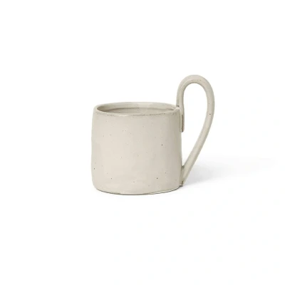 Afbeelding van ferm LIVING Flow mok, wit, 360 ml, keramiek, geglazuurd