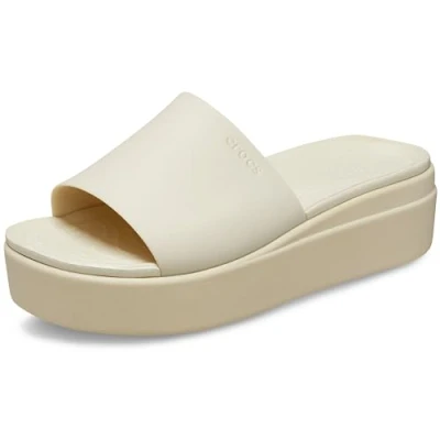 Afbeelding van Crocs Brooklyn Slide Sandaal voor dames, Beenderen, 41/42 EU