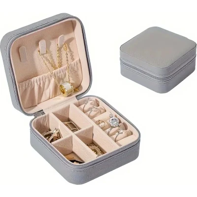 Afbeelding van ShineVive Sieradendoosje Grijs 10x10x5 cm