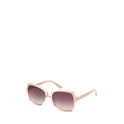 Afbeelding van Guess IN Iniettato Zonnebril, Dames, Maat: One Size, Bianco avorio marrone sfumato