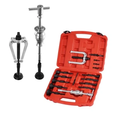 Afbeelding van VEVOR Blind Hole Collet Bearing Race en Seal Puller Extractor Kit, Slide Hammer Pilot Insert Inner Interne Lager Removal Tool Set, 10 Verstelbare Collects Counterstay, 16 STKS
