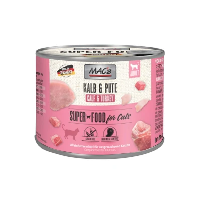Afbeelding van 6x200g Kalf &amp; Kalkoen MAC&#039;s Kattenvoer