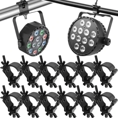 Afbeelding van YouXiaor Truss Klem, 48 51 mm, 12 stuks, voor roosters, verlichting, klimhulp, aluminiumlegering, halfconisch, duurzaam, podiumlicht, klemmen, haken, truss, bevestigingsklem