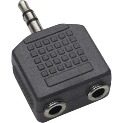 Afbeelding van BKL Electronic 1102014 Jackplug Audio Y adapter [1x male 3,5 mm 2x female mm] Zwart