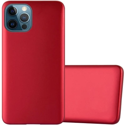 Afbeelding van Cadorabo Hoesje geschikt voor Apple iPhone 12 / PRO in METALLIC ROOD Beschermhoes gemaakt van flexibel TPU silicone Case Cover