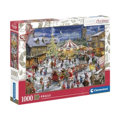 Afbeelding van Clementoni 81505 Jigsaw Collection The Christmas Fair 1000 stukjes puzzel voor volwassenen 14 99 jaar, cadeau mannen/vrouwen, gemaakt in Italië, meerkleurig