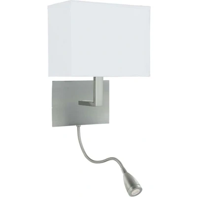 Afbeelding van Searchlight HOTEL Slaapkamer Wandlamp met Leeslamp Zilver
