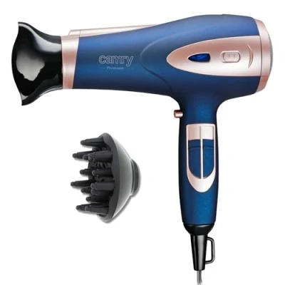 Afbeelding van CAMRY Föhn met diffuser, 2400 W haardroger, ionenföhn 2 blaasstanden, 3 temperatuurinstellingen, koude luchtfunctie, concentratiemondstuk, ophanggreep, 1,8 m, CR2269.