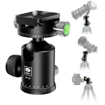 Afbeelding van SIRUI Statief kogelkop voor camera, 360 dubbele panoramakop met 36 mm metalen bal en 1/4 inch snelkoppelingsplaat DSLR camcorder, statief, monopod, maximale belasting 20 kg/44 lbs, KH