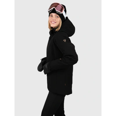 Afbeelding van Brunotti Aria Dames Softshell Wintersport Ski Jas Zwart Maat M