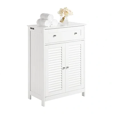 Afbeelding van SoBuy FRG238 W Badkamer Dressoir Badkamermeubel Kolomkast Badkamerkast MDF Wit