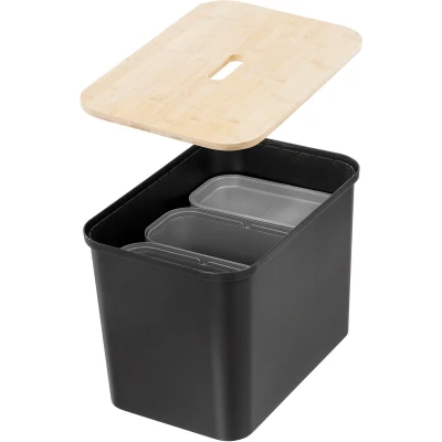 Afbeelding van Opbergbox Orthex 23 Smartstore Collect met Verdelers en Deksel Zwart/Taupe 76 L