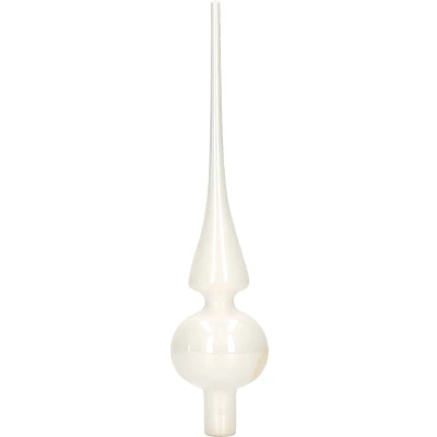 Afbeelding van Decoris Kerstboompiek winter wit glazen piek 26 cm