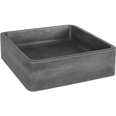 Afbeelding van Differnz Marba opbouw waskom beton vierkant 40x12cm donkergrijs