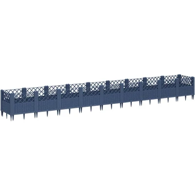 Afbeelding van Plantenbak met pinnen 363,5x43,5x43,5 cm polypropeen grijs