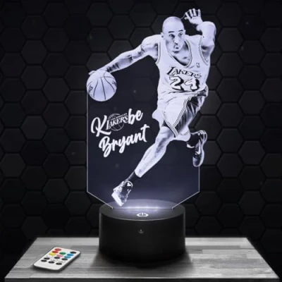 Afbeelding van Kobe Bryant nachtlampje, touchscreen, NBA basketballamp, 3D led, illusie, cadeau idee, Kerstmis, verjaardag, jongens, meisjes, nachtlamp, kinderkamer, volwassenen