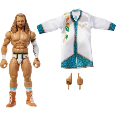 Afbeelding van Mattel WWE Elite actiefiguur en accessoires, serie #115, verzamelobject, Tyler Bate, ruim 15 cm, met 25 beweegbare punten verwisselbare handen, JCJ02