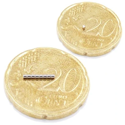 Afbeelding van Brudazon 50 mini schijfmagneten 1x1mm N52 sterkste niveau neodymium magneten ultrasterk Power magneet voor modelbouw, foto, whiteboard, notitiebord, koelkast, knutselen magnetische schijf extra sterk