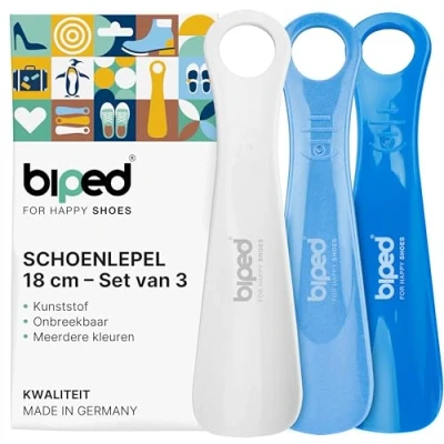 Afbeelding van biped set van 3 schoenlepels kunststof 18 cm schoenlepel Duitse productie z1570(sky)