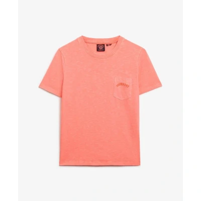 Afbeelding van Superdry Essential LOGO Garment DYE Tshirt basic, Dames, Maat: 42, Fiery coral