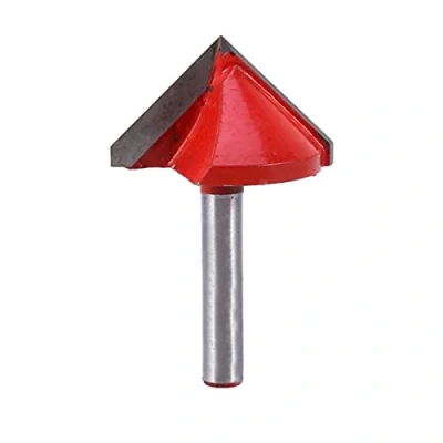 Afbeelding van V groeffrees vorm Frezen Houtsnijder mes CNC frees Wolfraamstaal Graveermachine Router 90 Graden 6 mm Schacht 32 Freesdiameter Graveren Rood