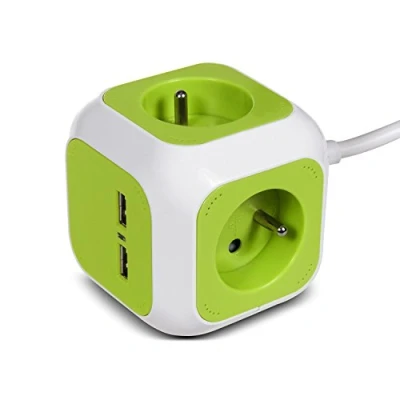 Afbeelding van GreenBlue MagicCube 4x stopcontacten 2x USB aansluiting 1.4m
