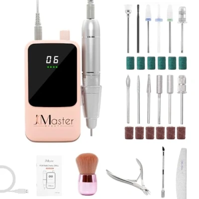 Afbeelding van JCMaster Nagelfrees, Elektrische Nagelvijl, beginners en professionele frees voor gelnagels, draadloos, pedicureset, voetverzorging, elektrisch