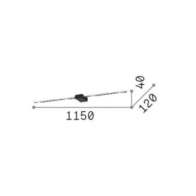 Afbeelding van Ideallux Ideal Lux LED wandlamp Theo wit, breedte 115 cm aluminium