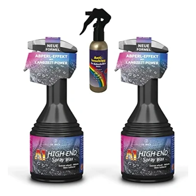 Afbeelding van ILODA 2 x 500 ml Dr. Wack A1 HIGH END Spray Wax + 1 100 anti condens spray, lakverzegeling, autowas, wasverzegeling voor alle autolak, het spuiten met water afpareleffect