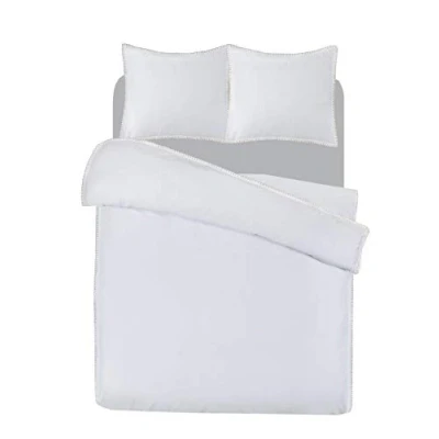 Afbeelding van Dekbedovertrek Papillon Wellington Wit Percal 200 x / 220 cm 2 Persoons
