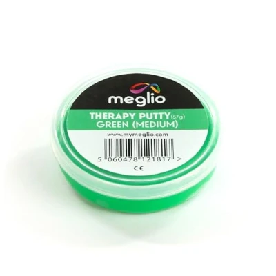 Afbeelding van Meglio Therapy Hand Putty 57g voor handoefeningen gericht op handherstel en revalidatie, krachttraining stressverlichting, variabele weerstandssterkte (groen (medium))